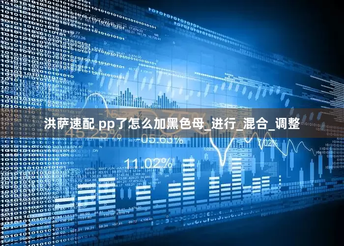 洪萨速配 pp了怎么加黑色母_进行_混合_调整