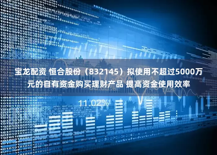 宝龙配资 恒合股份（832145）拟使用不超过5000万元的自有资金购买理财产品 提高资金使用效率